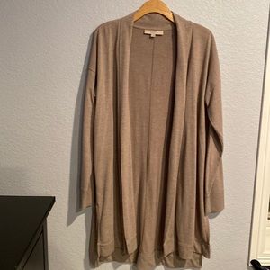 Dark Beige Long Cardigan- Loft